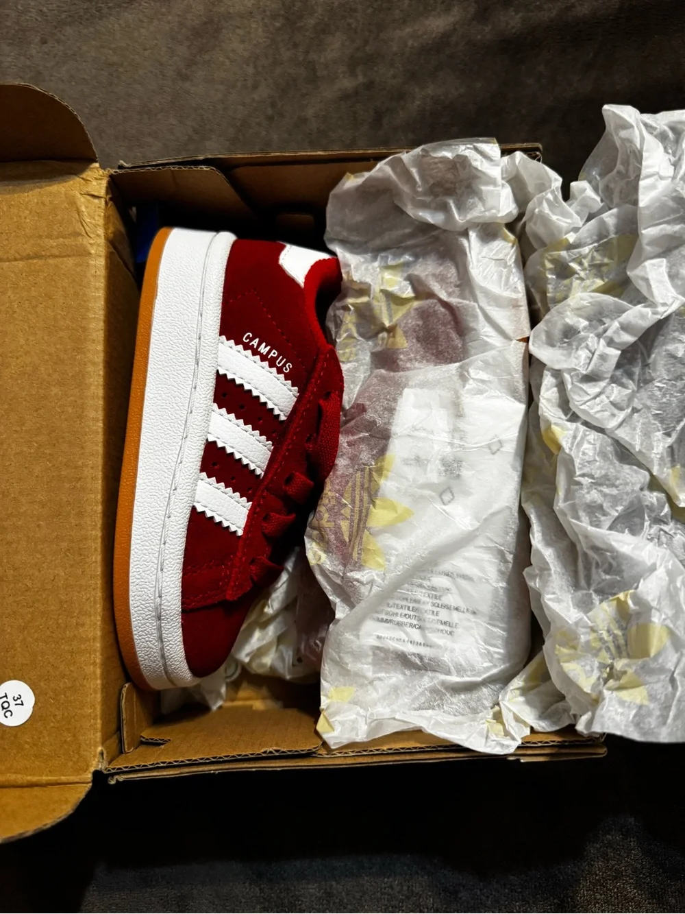 adidas Kids Campus Low Top Sneakers in Red and White
